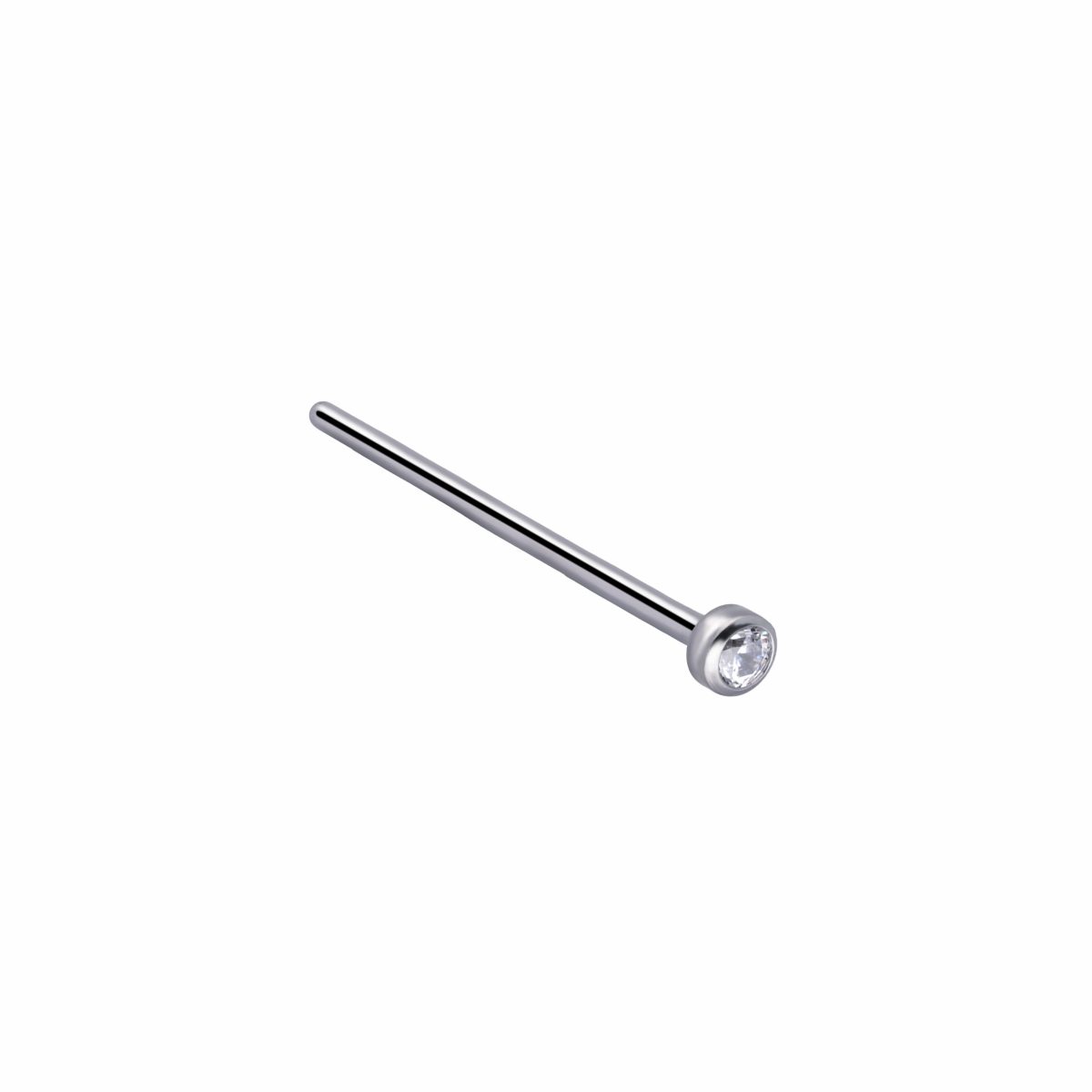Straight Nostril Pin with white CZ - TRM10203_3