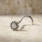 Nostril Screw White CZ Flower - TRM10208_1