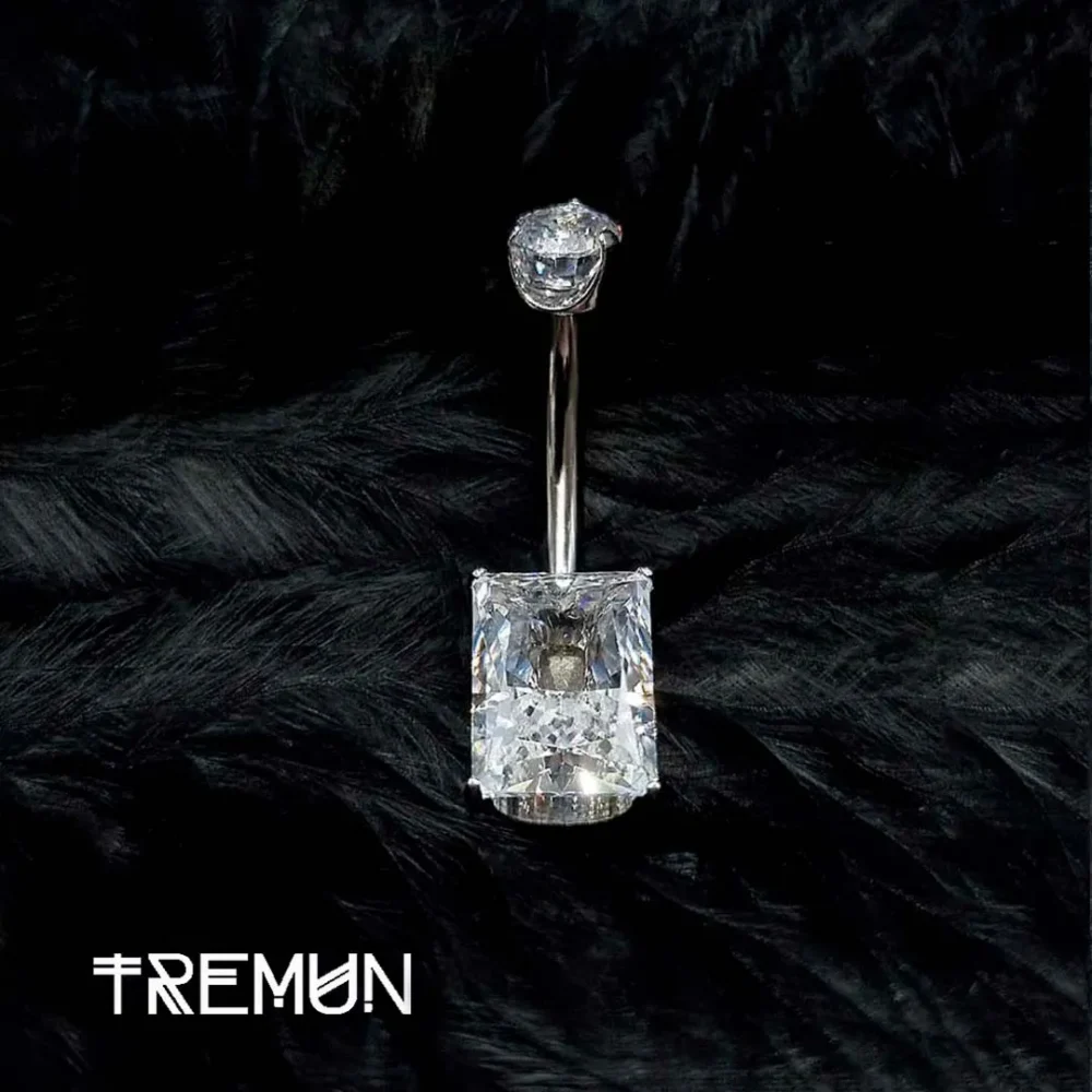 Cizme G23 Titanium navel Bars Ringen 6/8/10/12mm Interne Draad 14G Navel Knop Ring Bananabell met Kristal CZ, Titanium