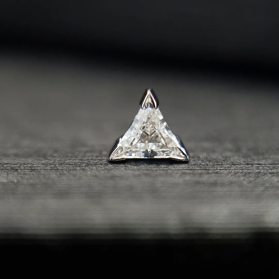 Triangle Chevron White Gold