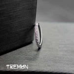 Pierścionek na zawiasach różowy CZ