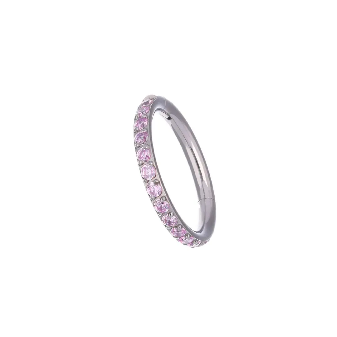 Anillo con bisagra CZ rosa