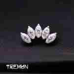 Marquise 5 Moissanite Alb