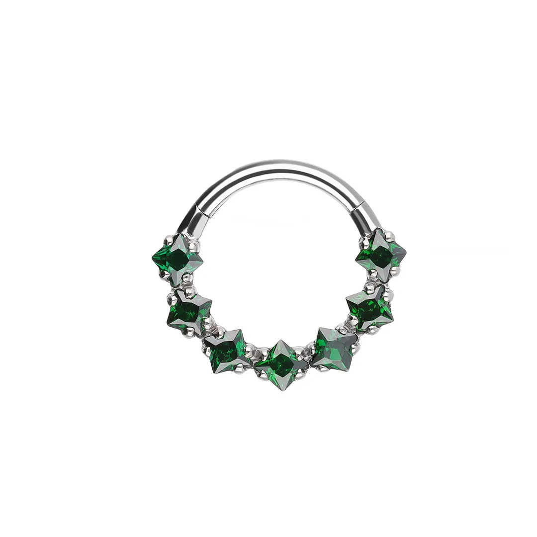 Brenda Emerald Hinged Ring