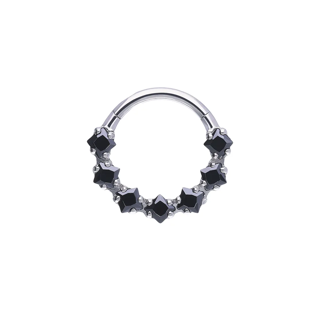 Brenda Black Hinged Ring